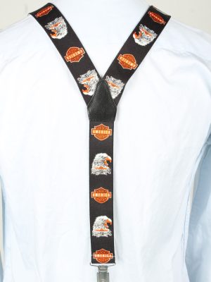 Vintage Adjustable Elastic Braces Suspenders 90s Black BS004-143836