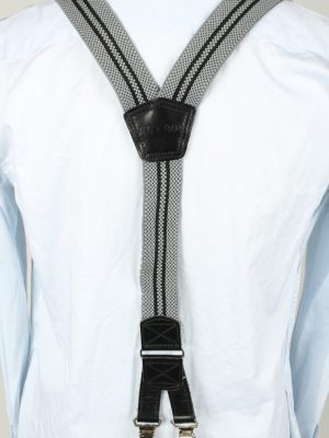 Vintage Adjustable Elastic Braces Suspenders 90s Grey BS007-143845