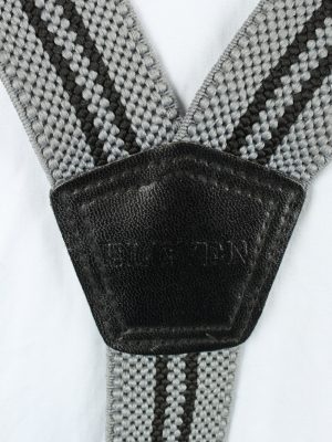 Vintage Adjustable Elastic Braces Suspenders 90s Grey BS007-143846