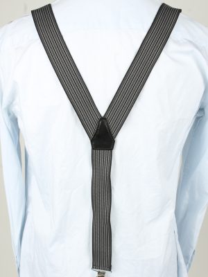 Vintage Adjustable Elastic Braces Suspenders 80s Grey BS010-143854