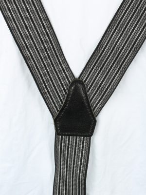 Vintage Adjustable Elastic Braces Suspenders 80s Grey BS010-143855