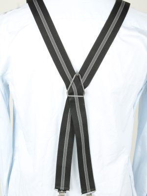 Vintage Adjustable Elastic Braces Suspenders 80s Black BS011-143857