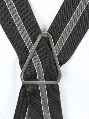 Vintage Adjustable Elastic Braces Suspenders 80s Black BS011-143858