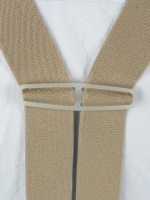 Vintage Adjustable Elastic Braces Suspenders 80s Cream BS012-143861