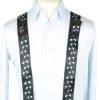 Vintage Adjustable Elastic Braces Suspenders 90s Black BS028-0