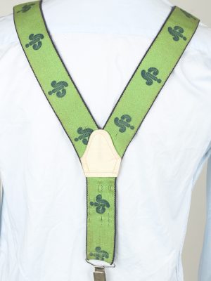 Vintage Adjustable Elastic Braces Suspenders 90s Green BS029-143911