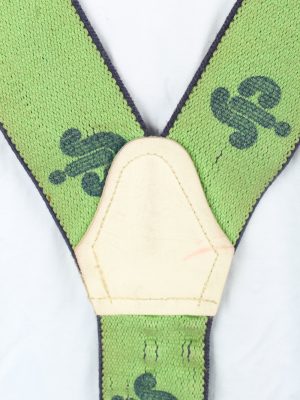 Vintage Adjustable Elastic Braces Suspenders 90s Green BS029-143912