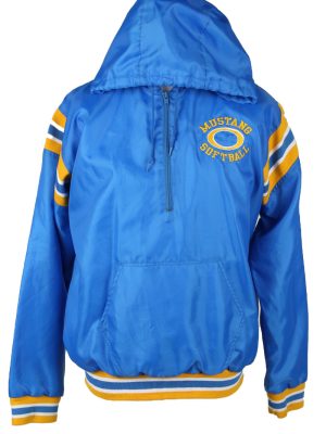 Vintage Birdie Mens Satin Baseball Bomber Jacket S Blue -C1980-0