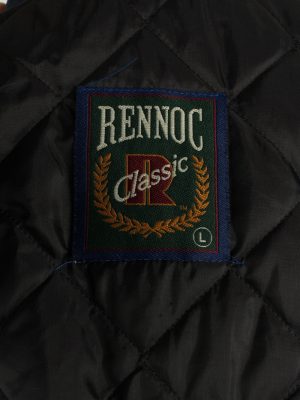 Vintage Rennoc Classic Mens Satin Baseball Bomber Jacket L Navy -C1988-144706