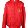 Vintage Holloway Mens Satin Baseball Bomber Jacket XL Red -C1995-0