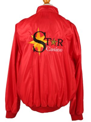 Vintage Holloway Mens Satin Baseball Bomber Jacket XL Red -C1995-144733