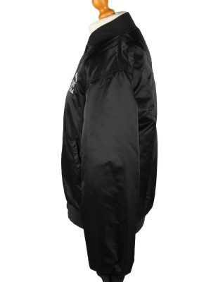 Vintage Game Sportswear Mens Satin Baseball Bomber Jacket L Black -C1997-144740