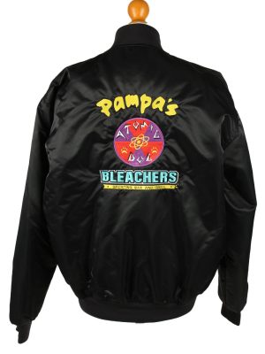 Vintage Game Sportswear Mens Satin Baseball Bomber Jacket L Black -C1997-144741