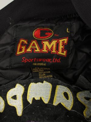 Vintage Game Sportswear Mens Satin Baseball Bomber Jacket L Black -C1997-144742