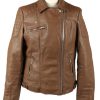Vintage Womens Fde La Passion Leather Jacket Coat L Brown -C2012-0