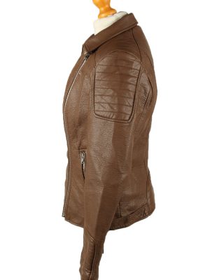 Vintage Womens Fde La Passion Leather Jacket Coat L Brown -C2012-144800