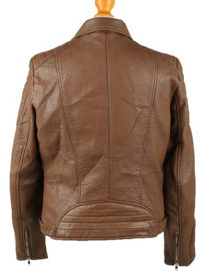 Vintage Womens Fde La Passion Leather Jacket Coat L Brown -C2012-144801