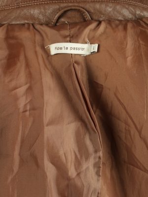 Vintage Womens Fde La Passion Leather Jacket Coat L Brown -C2012-144802