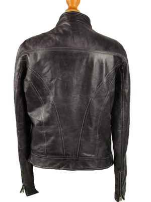 Vintage Womens Vera Pelle Leather Jacket Coat 46 Black -C2016-144817