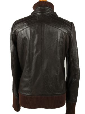 Vintage Womens Review Leather Jacket Coat L Black -C2017-144821