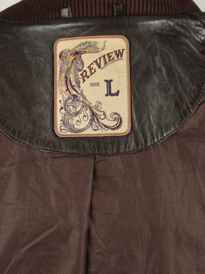 Vintage Womens Review Leather Jacket Coat L Black -C2017-144822