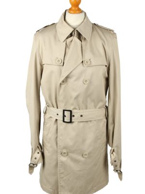 Vintage Womens Brice Belted Trench Coat 90s 46 Cream -C2052-0
