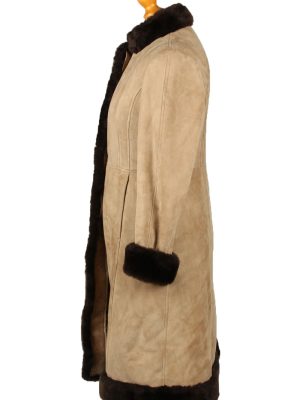 Vintage Womens Sheepskin Leather Coat 80s Chest 36" Brown -C2059-145062