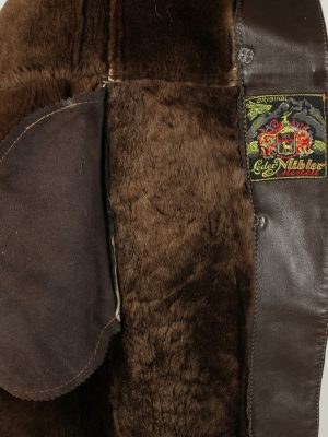 Vintage Womens Sheepskin Leather Coat 80s Chest 36" Brown -C2059-145064