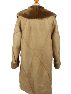 Vintage Womens Sheepskin Leather Coat 80s 38 Brown -C2064-145083