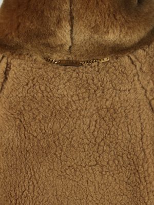 Vintage Womens Sheepskin Leather Coat 80s 38 Brown -C2064-145084