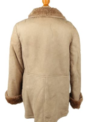 Vintage Womens Sheepskin Leather Coat 80s Chest 40" Brown -C2066-145091