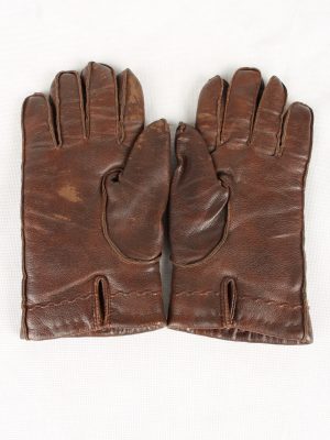 Vintage Womens Faux Leather Gloves 90s Brown G120-146490
