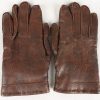 Vintage Womens Faux Leather Gloves 90s Brown G120-0
