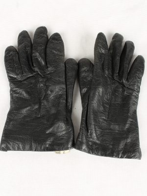 Vintage Womens Faux Leather Gloves 90s Size 7.5 Black G126-0