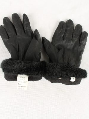 Vintage Womens Genuine Leather Gloves 90s Size 8 Black G127-146519