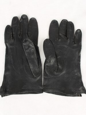 Vintage Womens Faux Leather Gloves 90s Black G136-146554