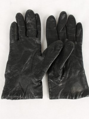 Vintage Womens Real Leather Gloves 90s Black G137-146558