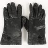 Vintage Womens Real Leather Gloves 90s Black G137-0