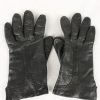 Vintage Womens Faux Leather Gloves 90s Black G138-0