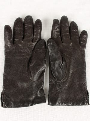 Vintage Womens Genuine Leather Gloves 90s Size 6 34 Brown G140-146570