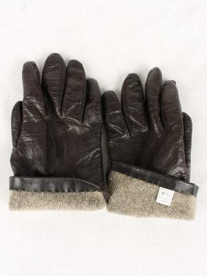 Vintage Womens Genuine Leather Gloves 90s Size 6 34 Brown G140-146571