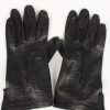 Vintage Womens Faux Leather Gloves 90s Black G142-0