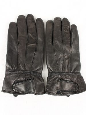 Vintage Womens Genuine Leather Gloves 80s XS Black G158-0