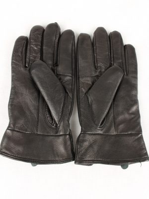 Vintage Womens Genuine Leather Gloves 80s XS Black G158-146643