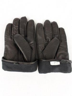 Vintage Womens Genuine Leather Gloves 80s XS Black G158-146644