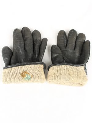 Vintage Womens Gloves 80s Black G159-146648