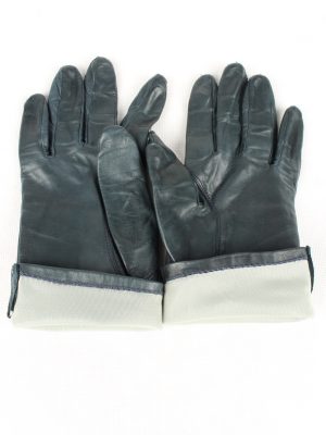 Vintage Womens Gloves 80s Navy G163-146672