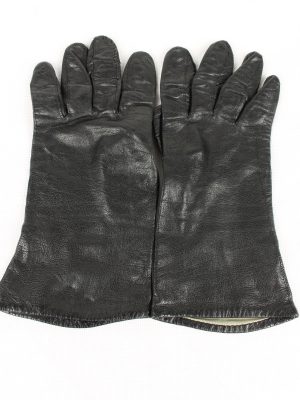 Vintage Womens Gloves 80s Black G164-0