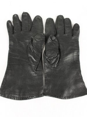 Vintage Womens Gloves 80s Black G164-146675