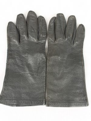 Vintage Unisex Gloves Size 80s 8.25 Grey G165-0